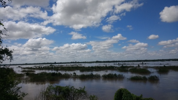 The flooded lands in Mekong river